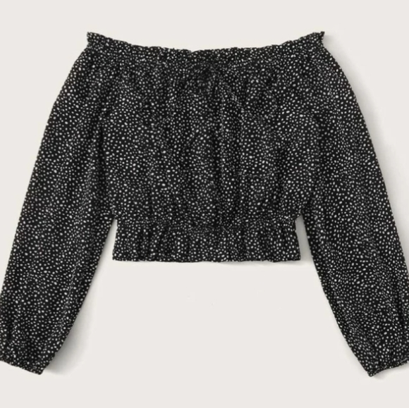 NEW Allover Print Frill Trim Bardot Blouse - Picture 3 of 8